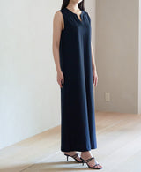TL-8423/Cotton Twill-Sleeveless Long Onepiece