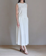 TL-7421/Cotton Twill-Volume Long Skirt