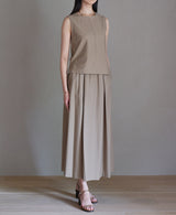 TL-7421/Cotton Twill-Volume Long Skirt