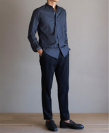 AM-3078/Cotton Twill-Bandcollar Shirt