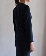 TL-4417/Cotton Nylon light Punch-Nocollar Jacket