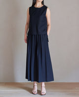 TL-7421/Cotton Twill-Volume Long Skirt