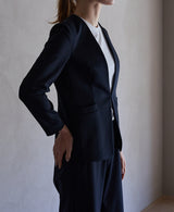 TL-4417/Cotton Nylon light Punch-Nocollar Jacket