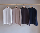 TM-9841 / Single Soft-Fit ①ーMock neck Long Sleeve Tshirt