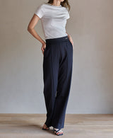 TL-6476/Mercerizing Cotton-Center Seam Wide Pants