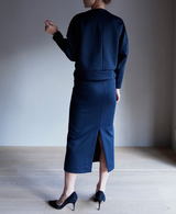 TL-7361/Cotten Nylon Cardboard Knit-Long Skirt