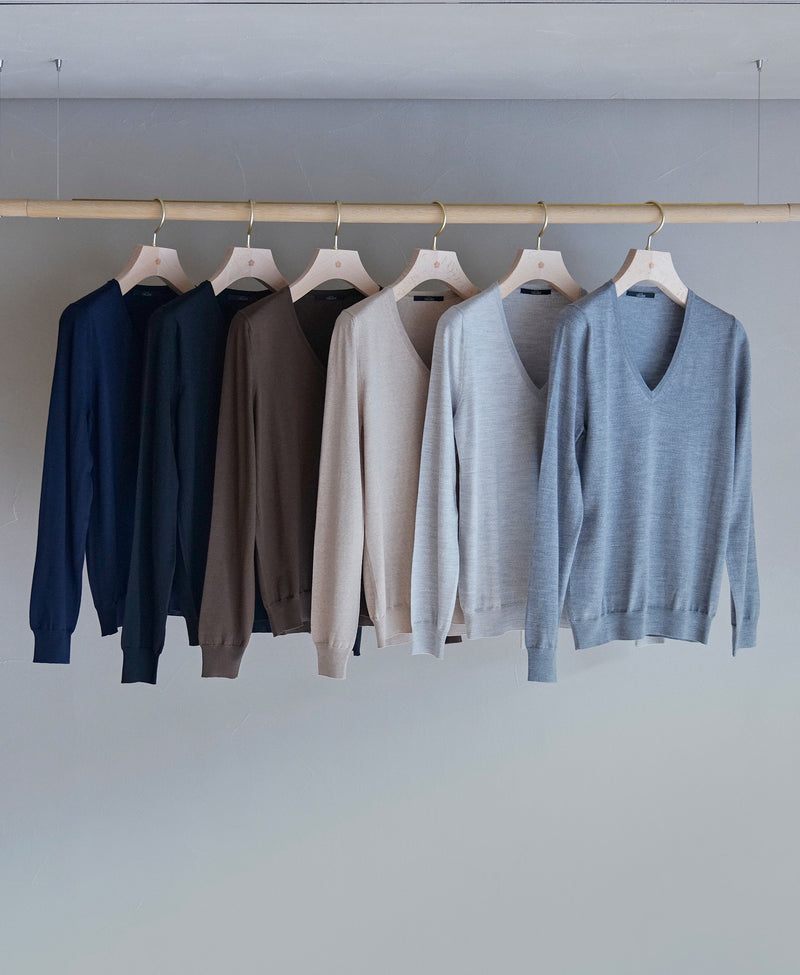 TL-8501/Wool100％-V Neck Knit