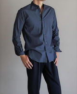 AM-3078/Cotton Twill-Bandcollar Shirt