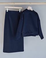TL-7361/Cotten Nylon Cardboard Knit-Long Skirt