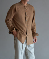 AM-3077/Cotton Wool-Bandcollar Shirt