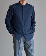 AM-3077/Cotton Wool-Bandcollar Shirt