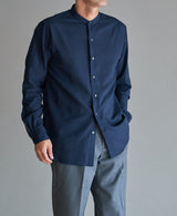 AM-3077/Cotton Wool-Bandcollar Shirt