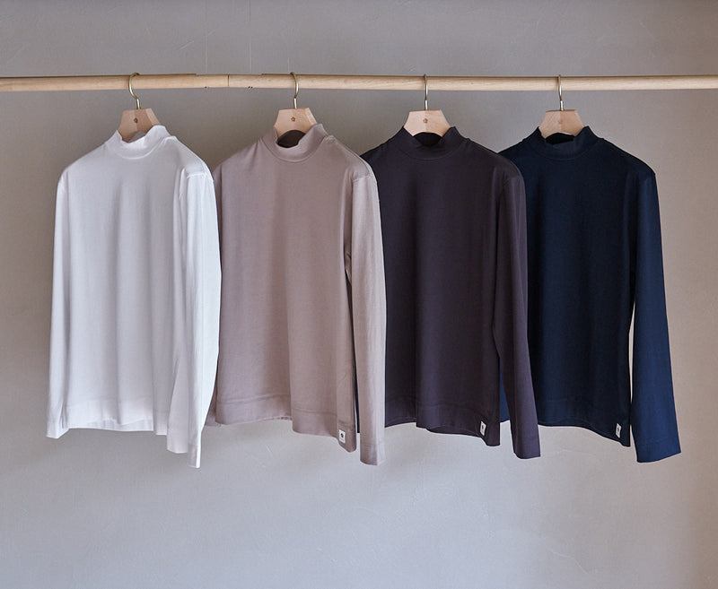 TM-9841 / Single Soft-Fit ①ｰMock neck Long Sleeve Tshirt