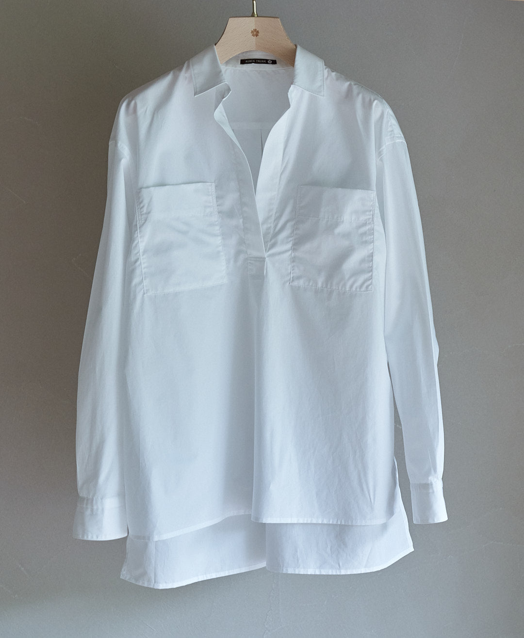 AUXCA TRUNK 長袖シャツ ホワイト Shirt – AUXCA. DESIGN ONLINE STORE