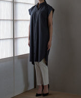 TL-3441/Cotton Backsatin-Short Sleeve Long Shirt