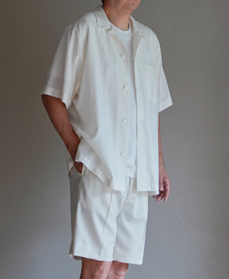 AM-3042 / Cotton Wool-Shortsleeve Relax Shirt