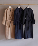 AL-10107 / Silk Cotton Twill-Wrap Coat