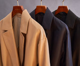 AL-10107 / Silk Cotton Twill-Wrap Coat