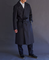 AM-10025 / Silk Cotton Twill-Wrap Coat